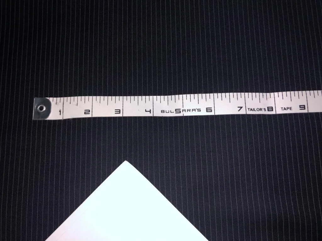 100% wool suiting fabric made in Huddersfield, England 150's super wool count striped available in 2 colors dark navy and black[15639/40]