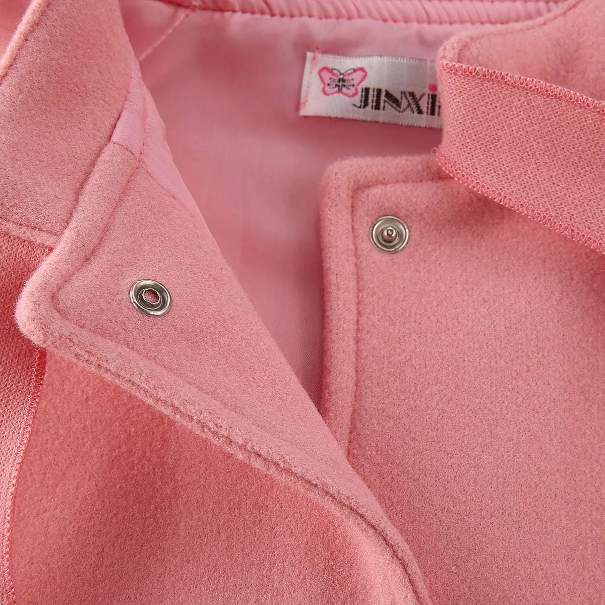 2-8Y Kids Toddler Girl Wool Coat with Big Bowknot Long Sleeve Trench Coat Fall Winter Outwear Jacket for Children