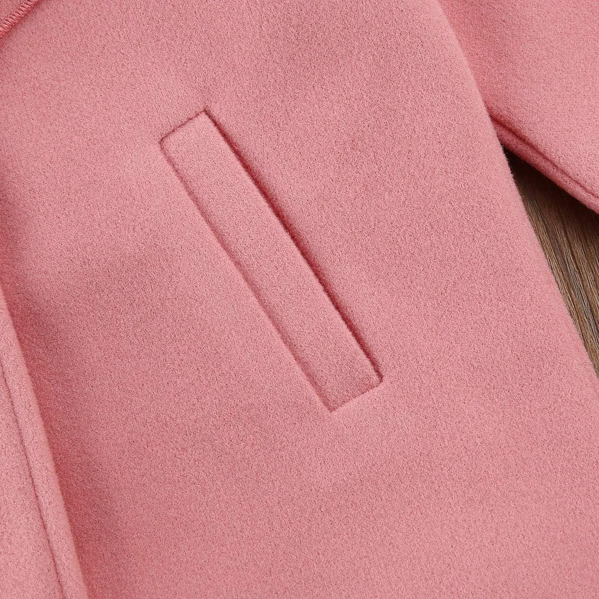 2-8Y Kids Toddler Girl Wool Coat with Big Bowknot Long Sleeve Trench Coat Fall Winter Outwear Jacket for Children