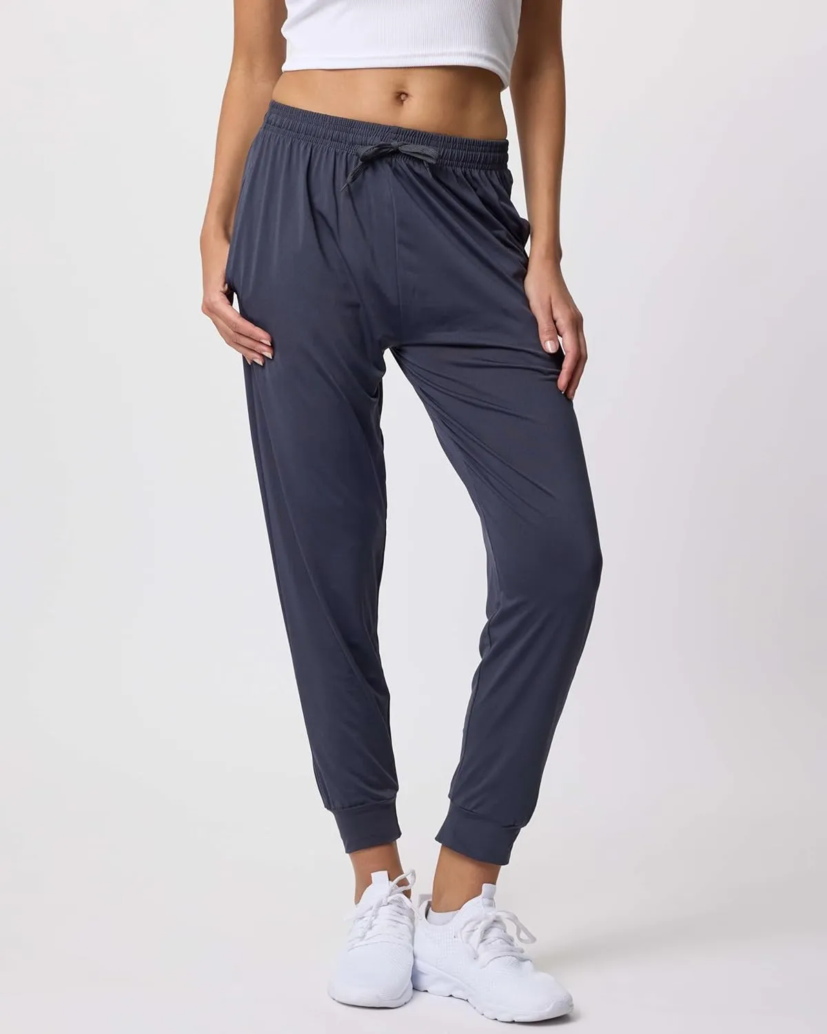 3 Pack: Women's Ultra-Soft Silky Dry Fit Lounge Joggers Lightweight Dry-Fit Pants with Pockets (Available in Plus)