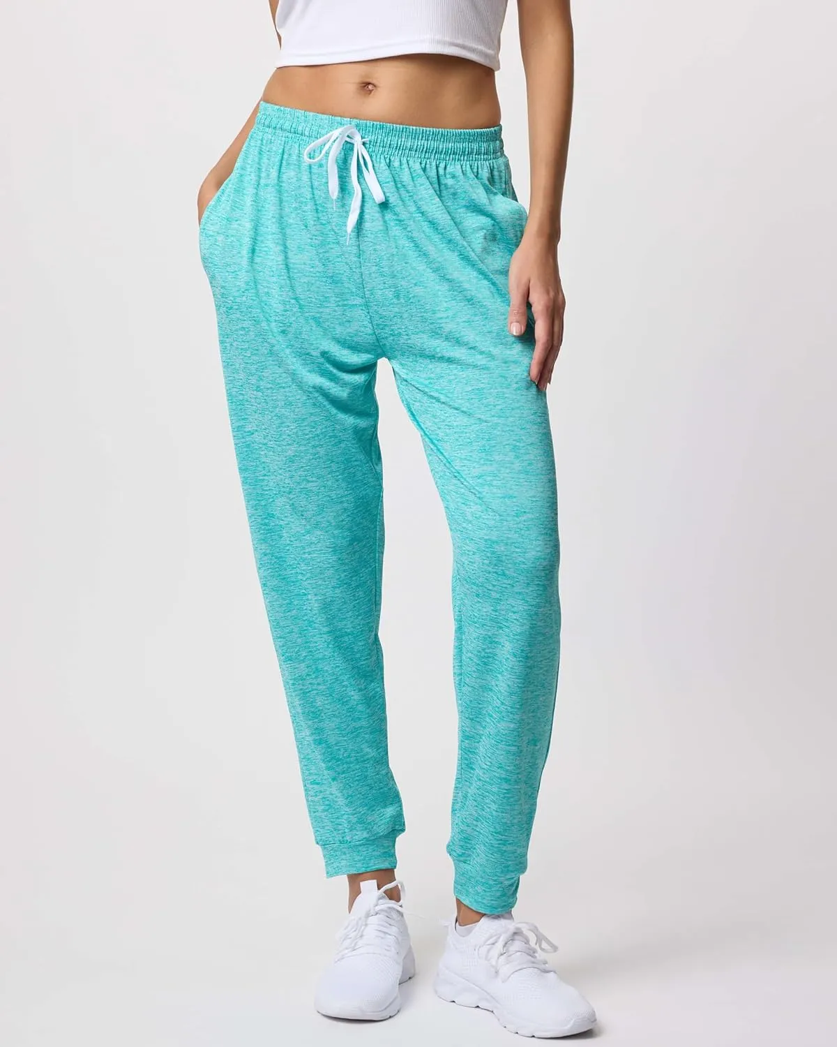 3 Pack: Women's Ultra-Soft Silky Dry Fit Lounge Joggers Lightweight Dry-Fit Pants with Pockets (Available in Plus)