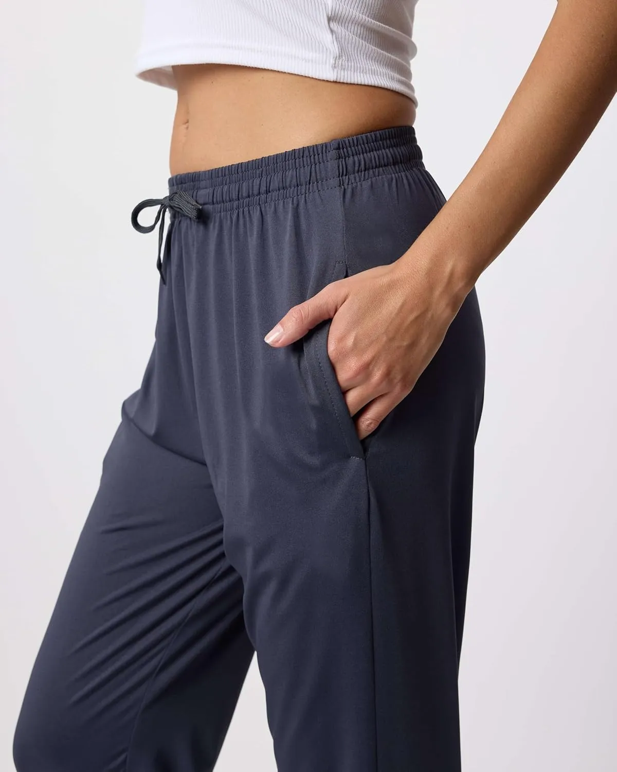 3 Pack: Women's Ultra-Soft Silky Dry Fit Lounge Joggers Lightweight Dry-Fit Pants with Pockets (Available in Plus)