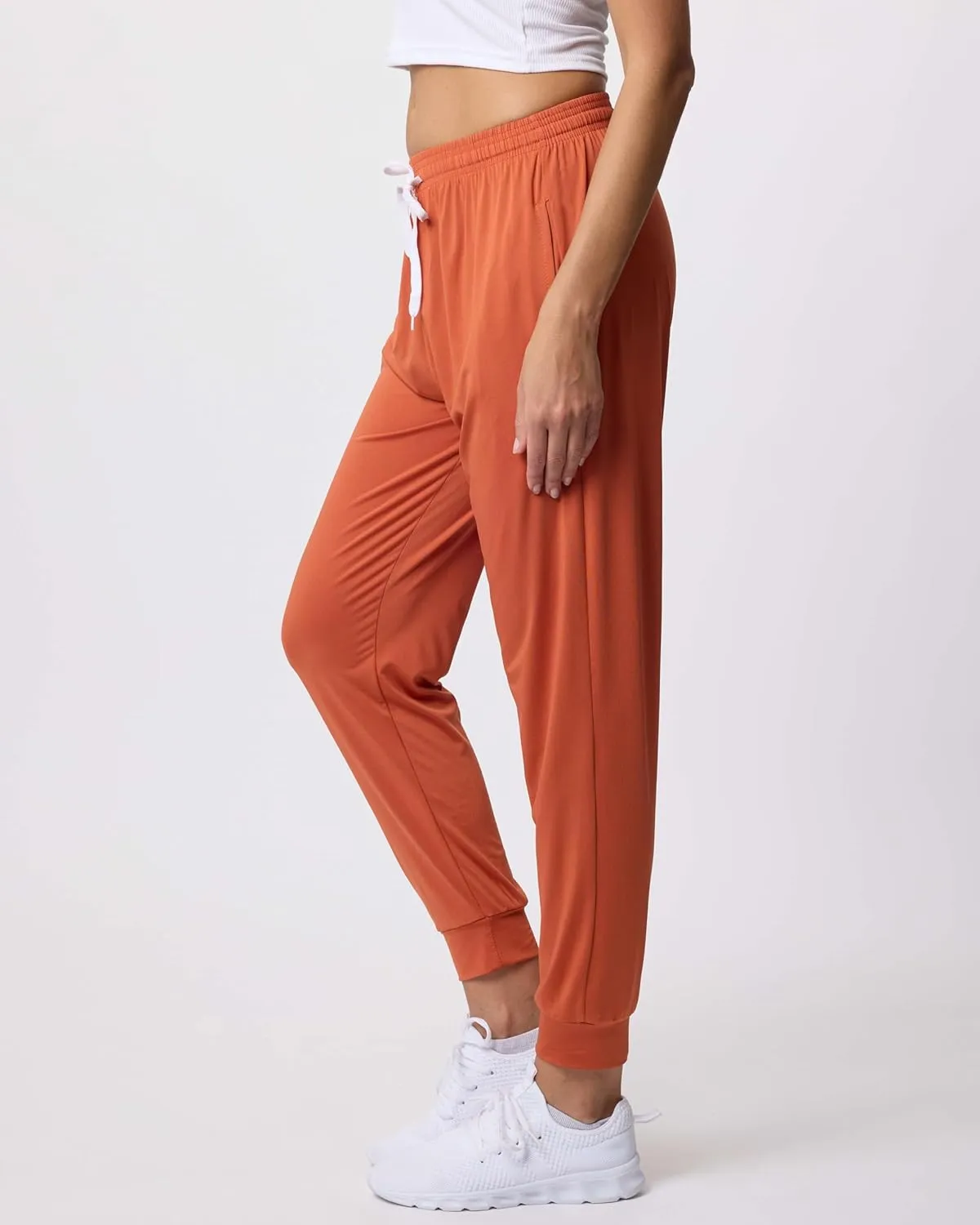 3 Pack: Women's Ultra-Soft Silky Dry Fit Lounge Joggers Lightweight Dry-Fit Pants with Pockets (Available in Plus)