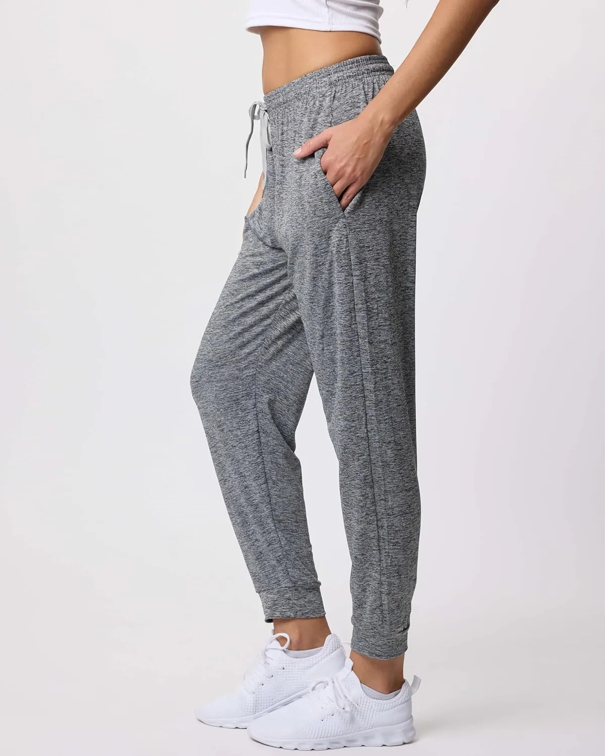 3 Pack: Women's Ultra-Soft Silky Dry Fit Lounge Joggers Lightweight Dry-Fit Pants with Pockets (Available in Plus)