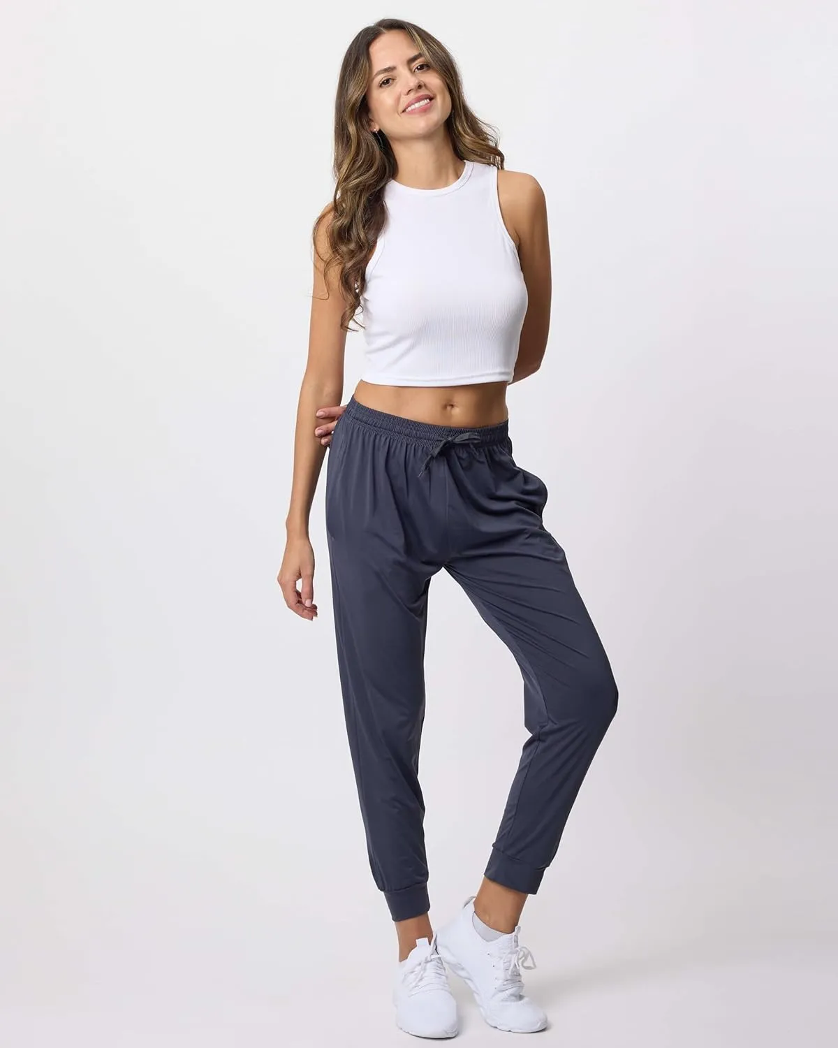 3 Pack: Women's Ultra-Soft Silky Dry Fit Lounge Joggers Lightweight Dry-Fit Pants with Pockets (Available in Plus)