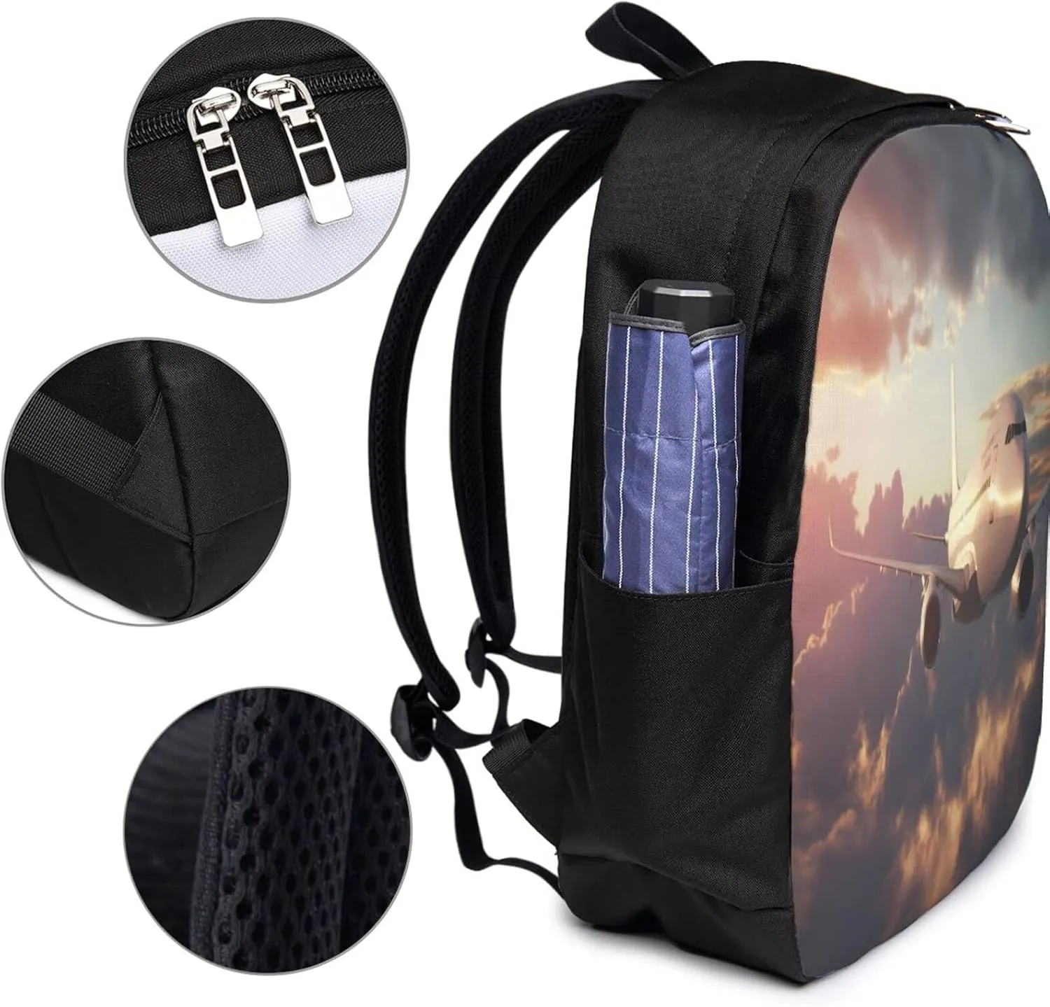 Airplane Travel Laptop Backpack - Durable Business Laptops Backpack with USB Charging Port
