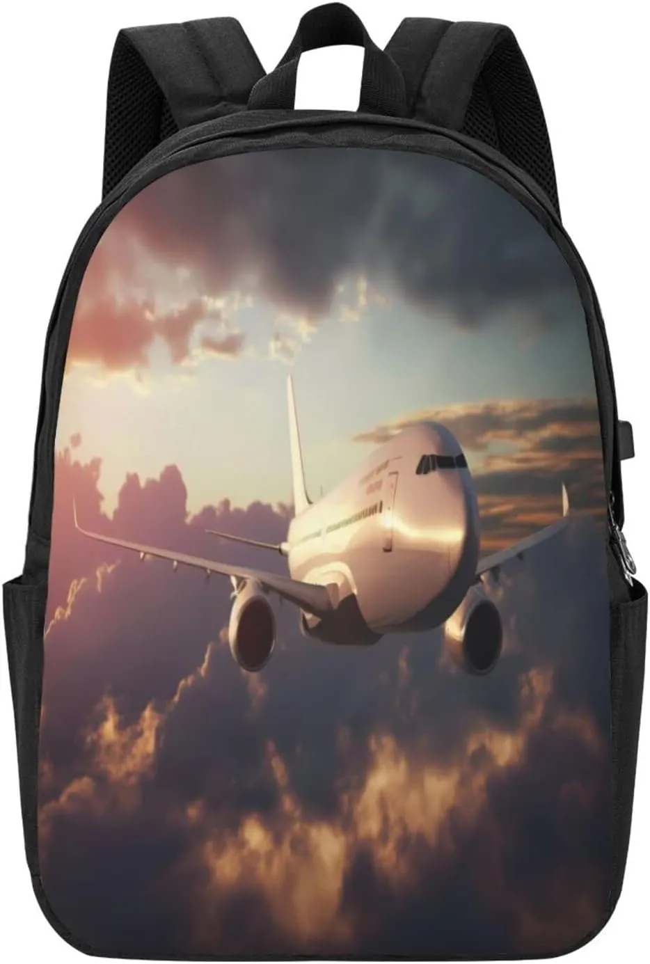 Airplane Travel Laptop Backpack - Durable Business Laptops Backpack with USB Charging Port