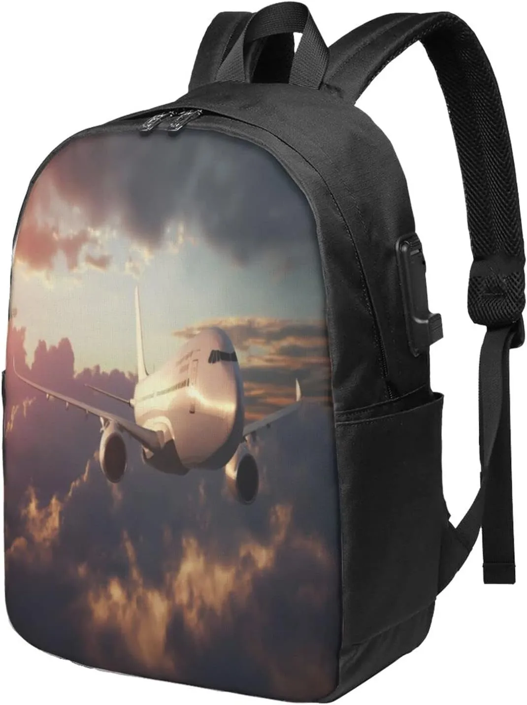 Airplane Travel Laptop Backpack - Durable Business Laptops Backpack with USB Charging Port