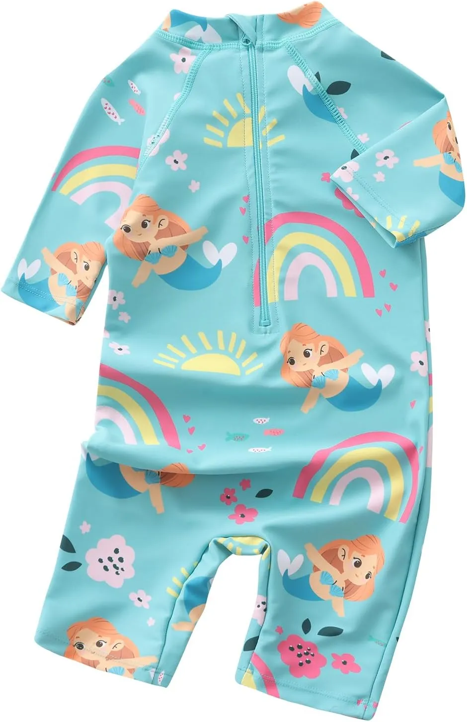 Aisyee Toddler Baby Girls Rash Guard Sunsuits for Girls One Piece Swimsuits UPF 50  Short Sleeve Bathing Suit Beachwear