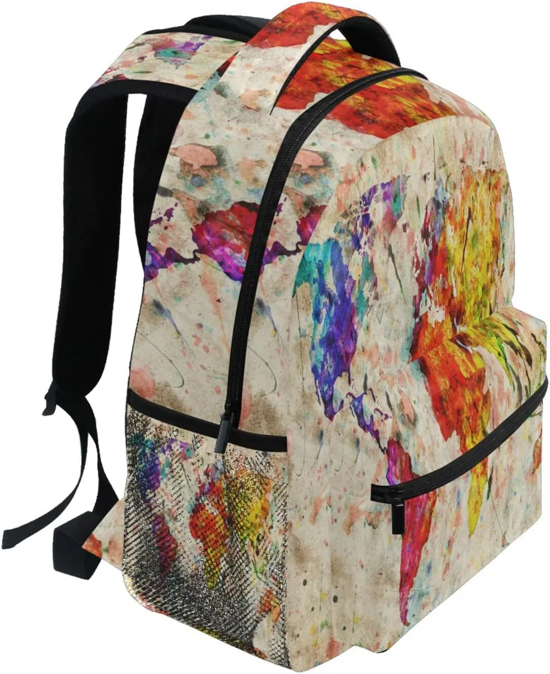 ALAZA Vintage Rainbow World Map Travel Laptop Backpack Durable College School Backpack