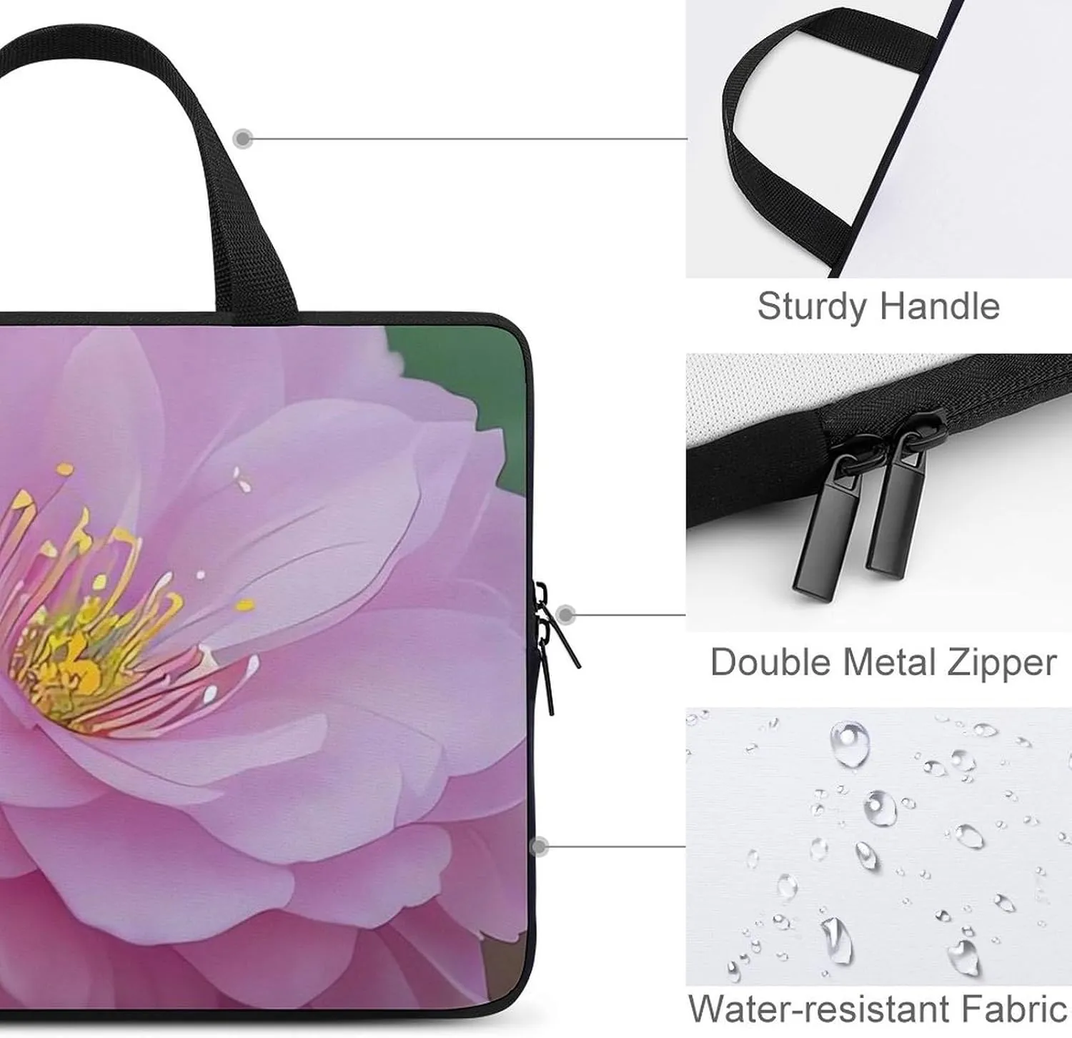 Almond Blossom Laptop Bag Durable Laptop Sleeve Water-Resistant Notebook Bag for Computer Or Tablet