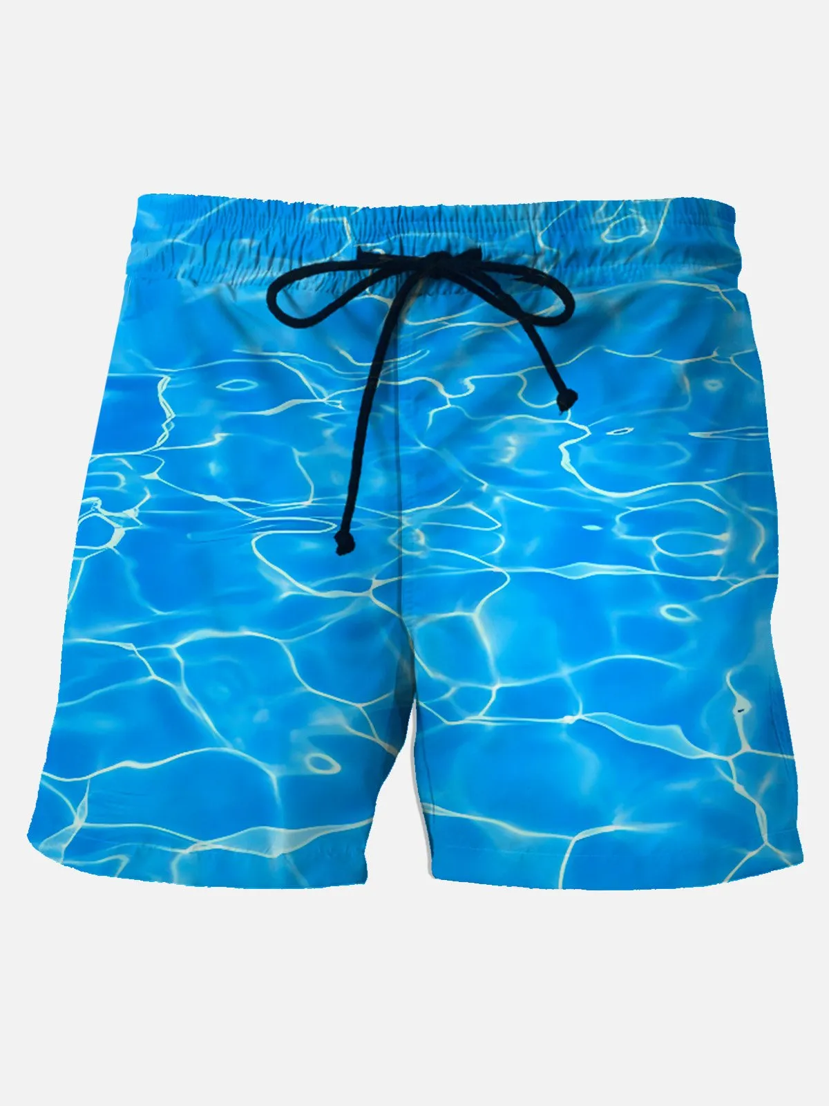 Alohadaddy Abstract Water Ripple Men's Hawaiian Beach Shorts Stretch Quick Dry Camp Pocket Swim Trunk Big Tall