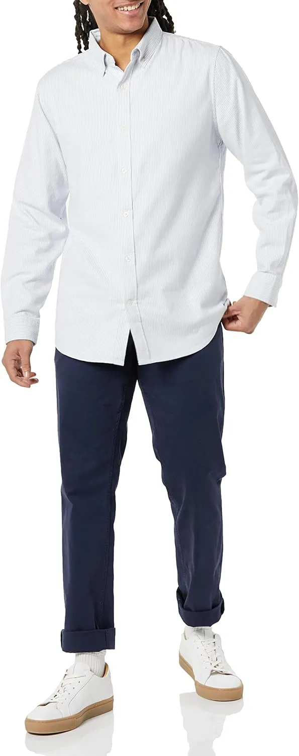 Amazon Essentials Men's Oxford Shirt, Slim-Fit Stretch, Long-Sleeve, Button Up