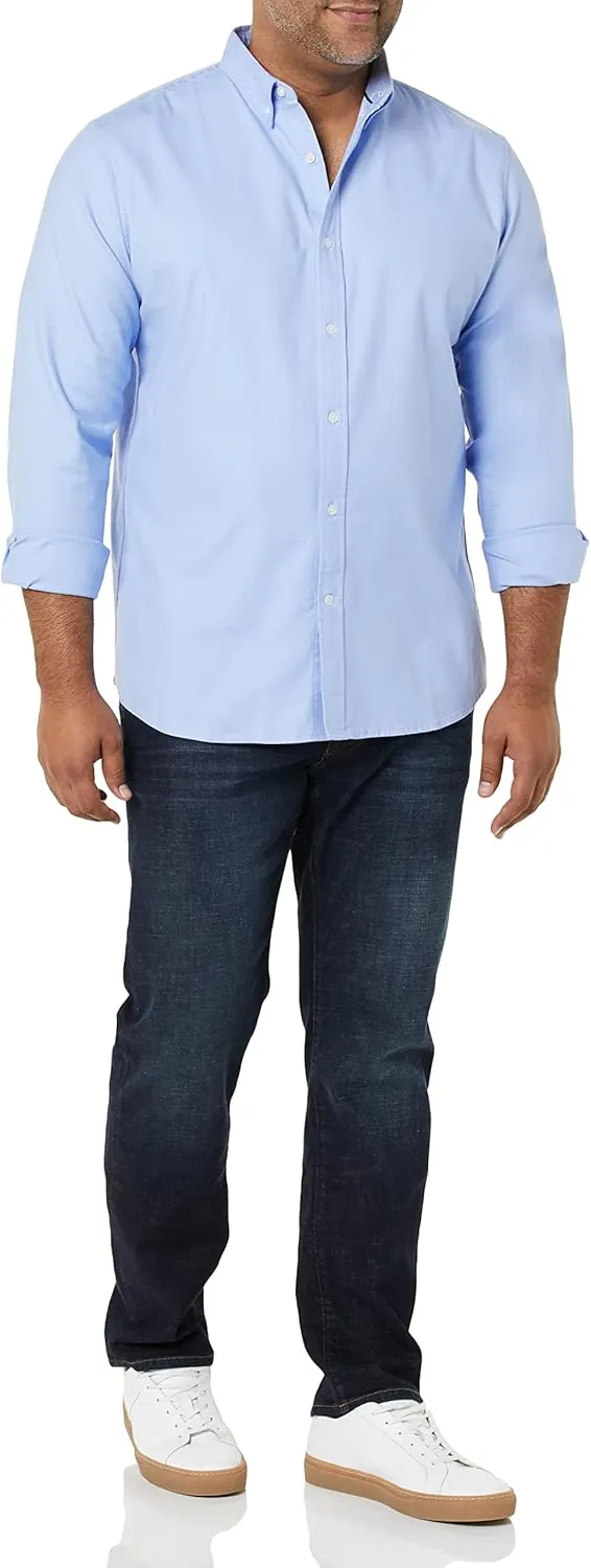 Amazon Essentials Men's Oxford Shirt, Slim-Fit Stretch, Long-Sleeve, Button Up