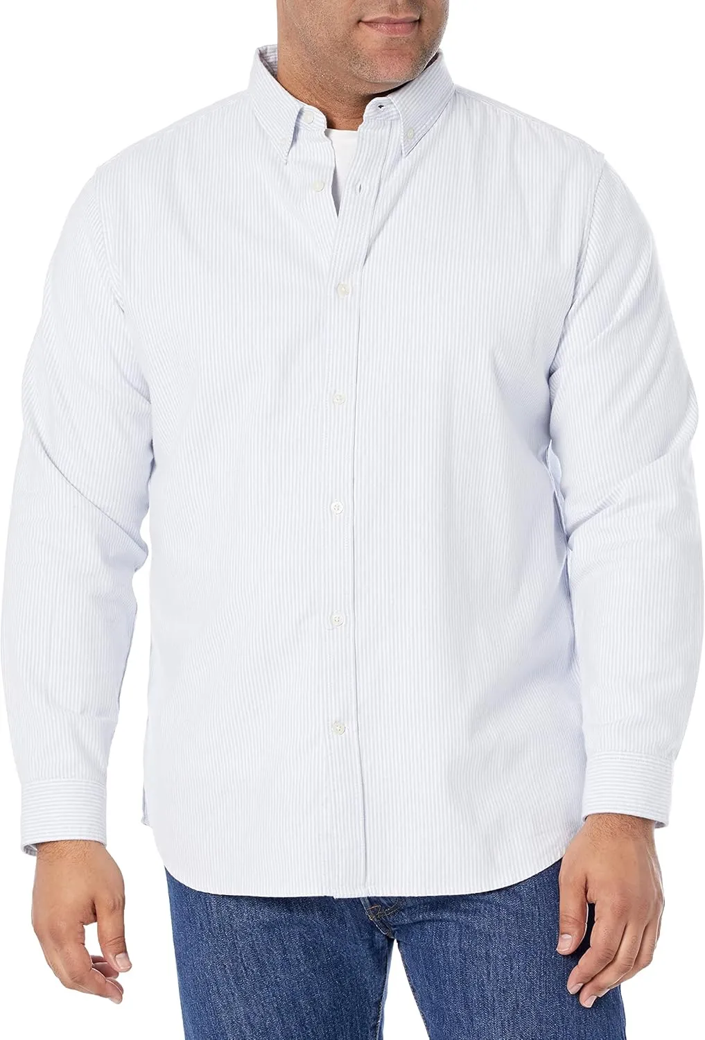 Amazon Essentials Men's Oxford Shirt, Slim-Fit Stretch, Long-Sleeve, Button Up
