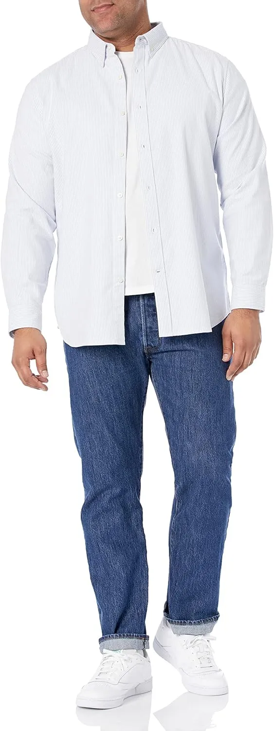 Amazon Essentials Men's Oxford Shirt, Slim-Fit Stretch, Long-Sleeve, Button Up
