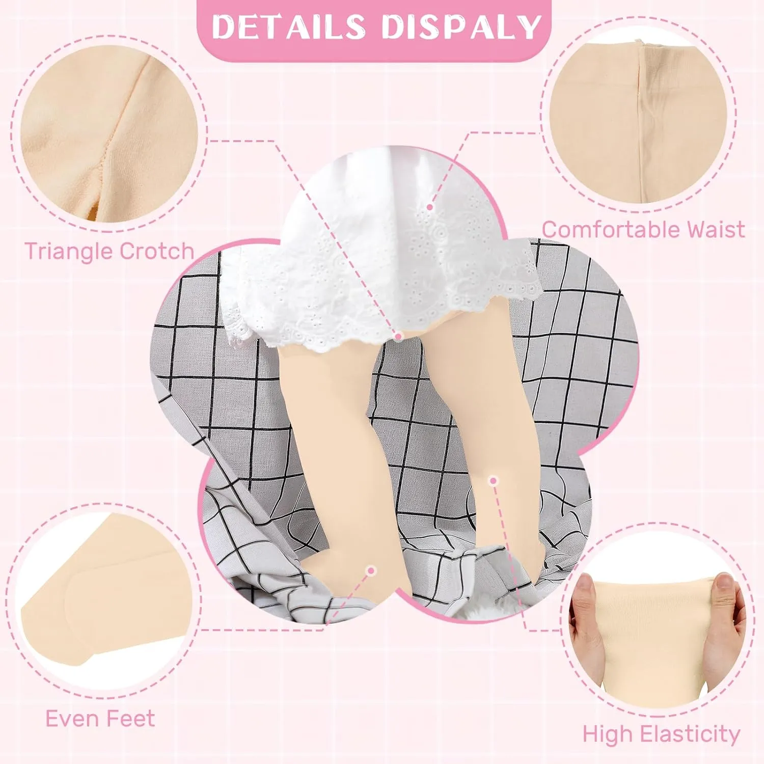 American Trends Toddler Tights Footed Dance Tights Baby Girls Leggings Ultra Soft Ballet Tights Baby Stockings for 1-4T
