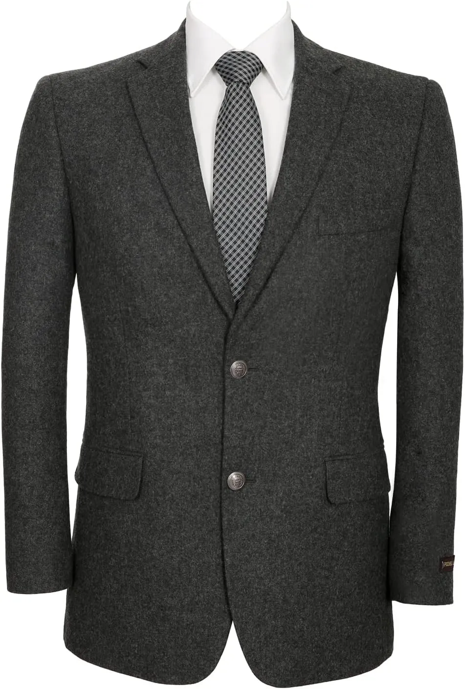 AMY ZHU Men's Wool Blend Blazer Classic Fit Tweed Sport Coat Modern Winter Suit Jacket