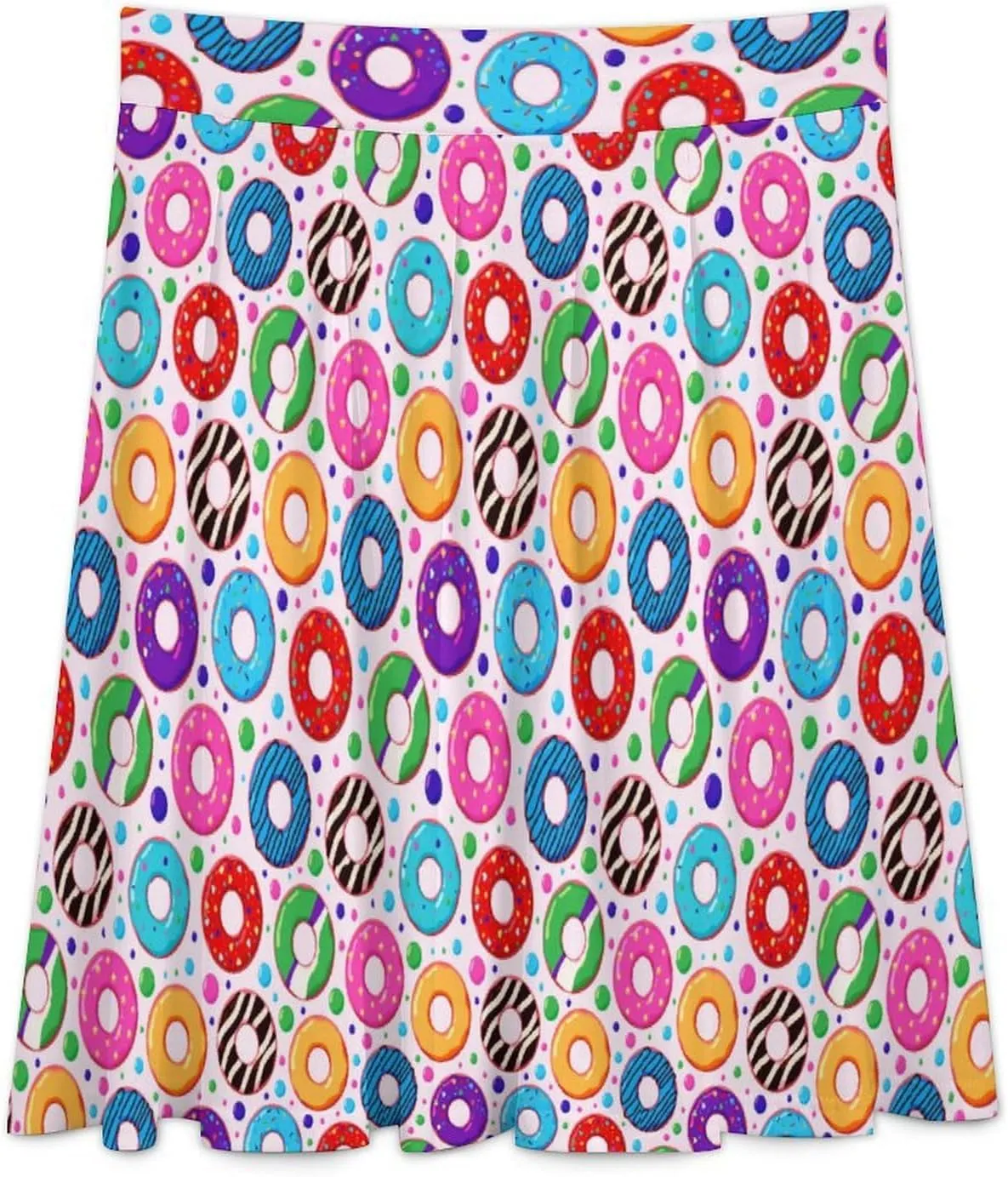 Anime Sunflowers Stripes Midi Skirts Womens Fall Long Skirt Party Office Travel Soft Knee Length Casual Ruffle Skirt