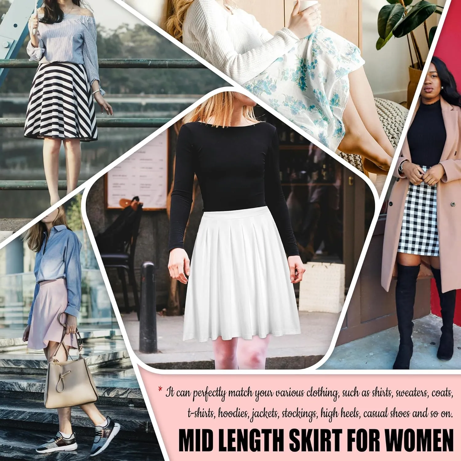 Anime Sunflowers Stripes Midi Skirts Womens Fall Long Skirt Party Office Travel Soft Knee Length Casual Ruffle Skirt