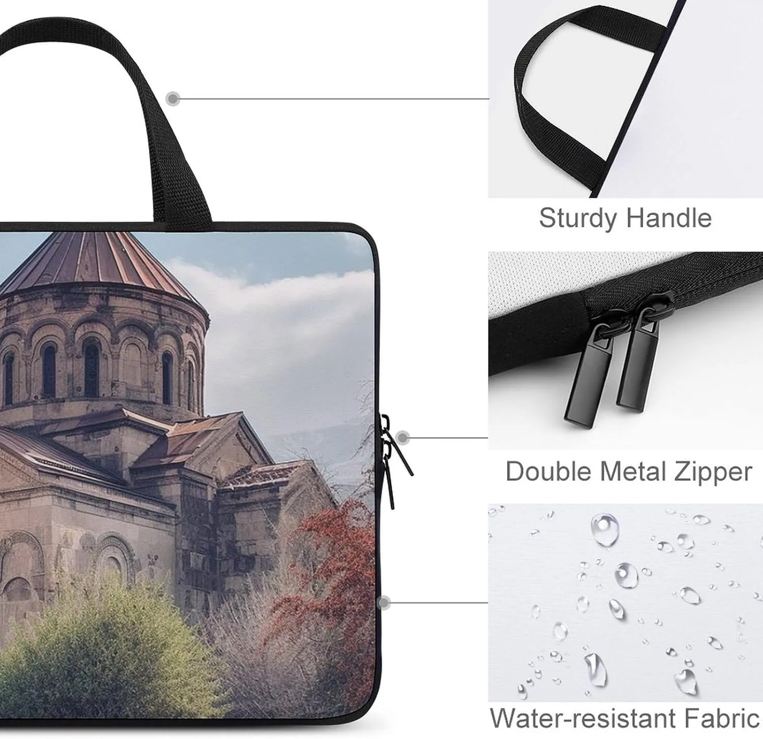 Armenian Church Laptop Bag Durable Laptop Sleeve Water-Resistant Notebook Bag for Computer Or Tablet