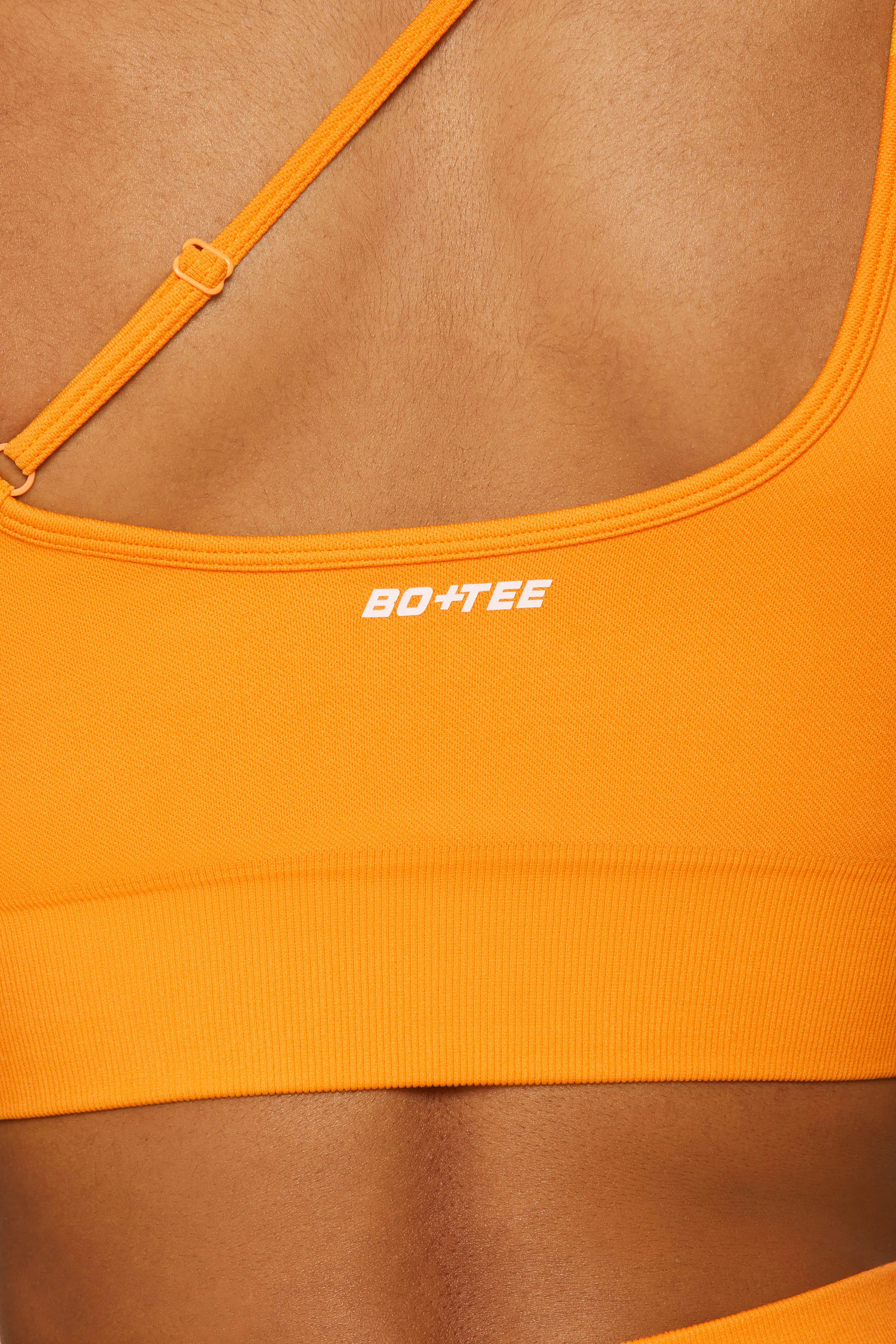 Asymmetric Seamless Crop Top in Orange