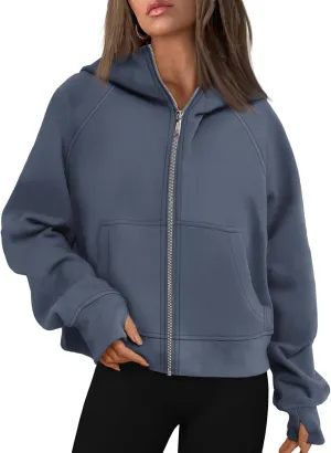 AUTOMET Womens Zip Up Hoodies Fleece Jackets Oversized Sweatshirts Fall Fashion Outfits 2025 Sweaters Winter Clothes