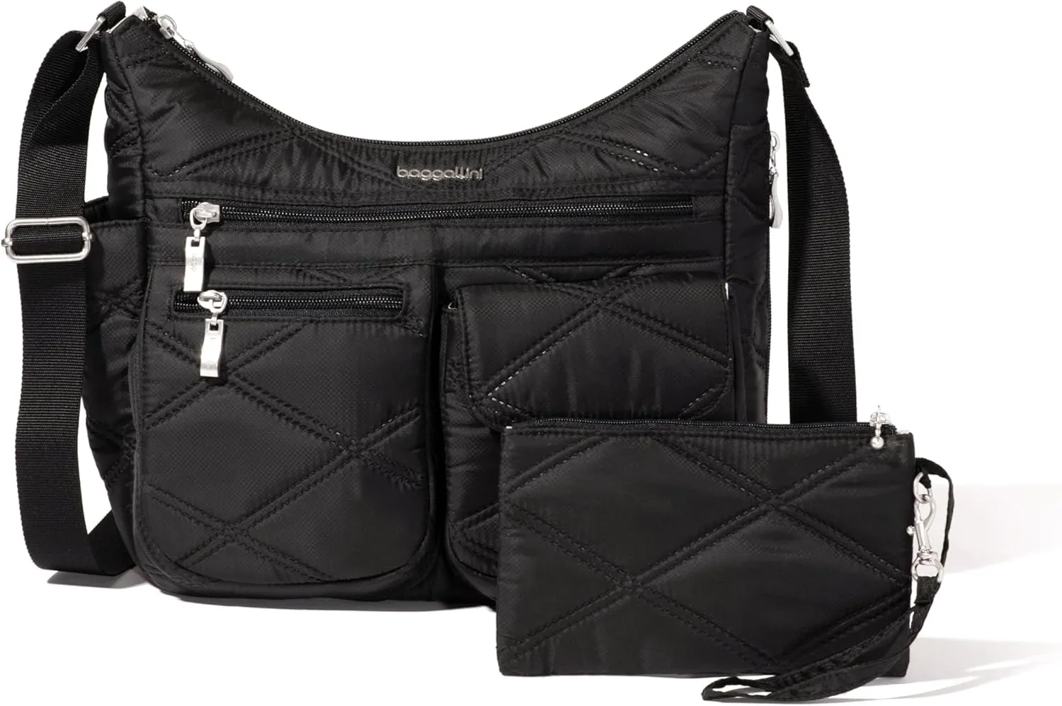 Baggallini Everywhere Bagg Crossbody Women 11x9 Lightweight Nylon Hobo Water-Resistant Travel Bag W/RFID