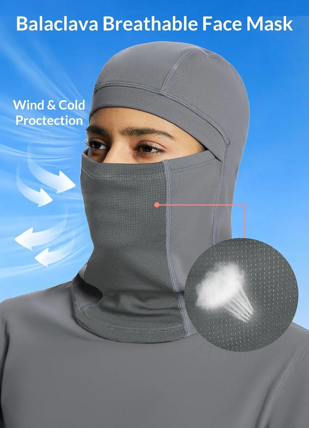 baleaf Thermal Long Sleeve Women Shirts Winter Clothes Cowl Neck Warm Fleece Base Layer Tops with Balaclava and Thumbholes