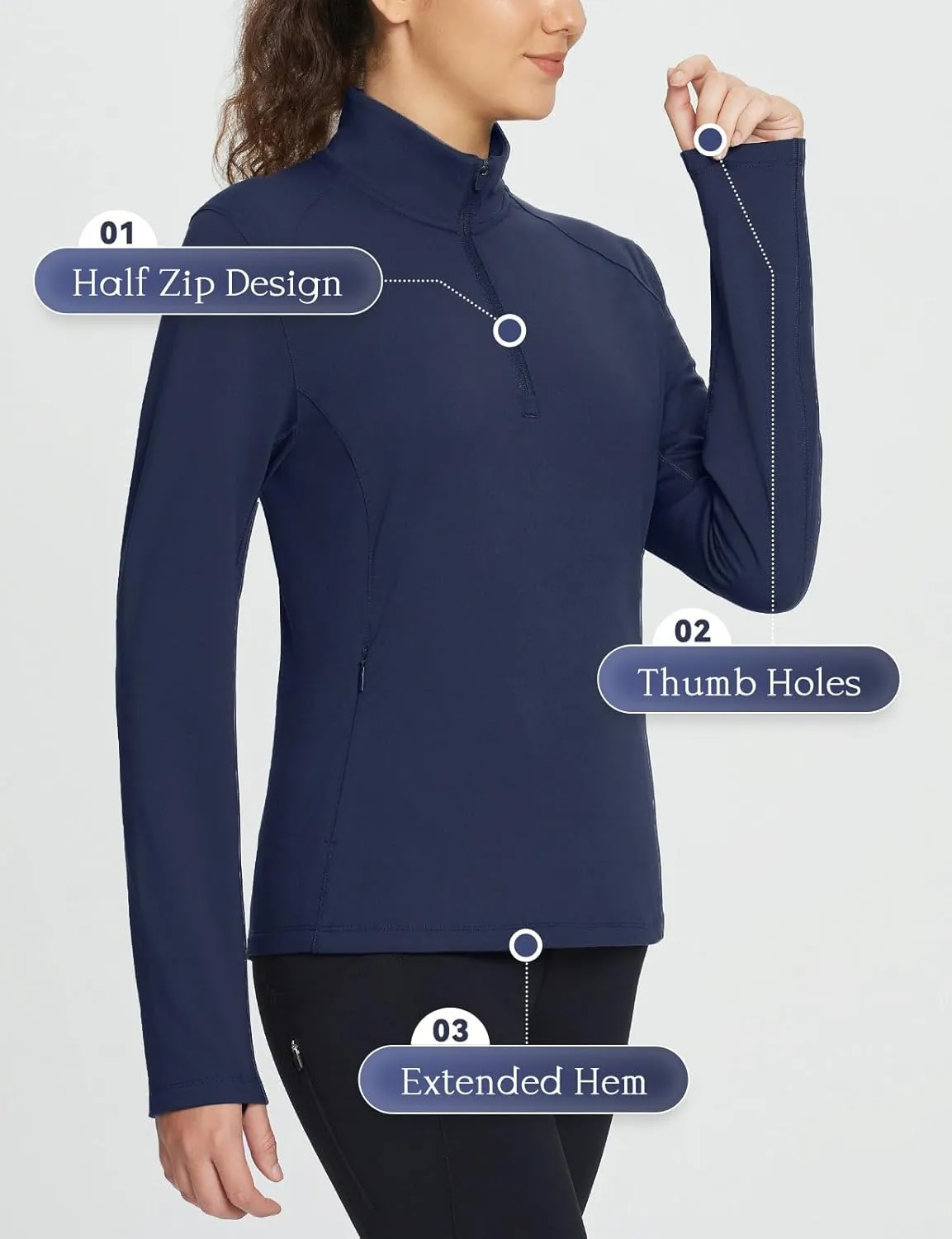 baleaf Women's Fleece Pullover Jacket Water Resistant Half Zip Thermal Golf Shirts Cold Weather Running Gear Winter