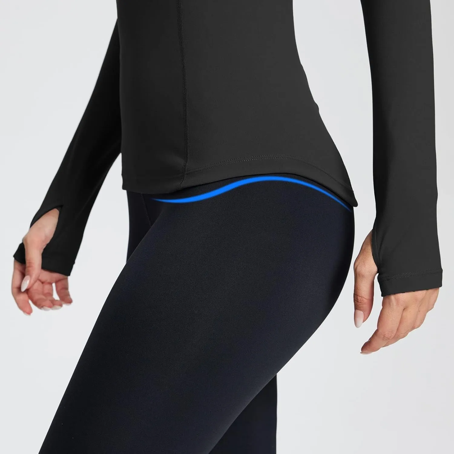 baleaf Women's Long Sleeve Workout Tops Compression Running Shirts Fitted Athletic Warm Thumbholes Quick Dry Yoga