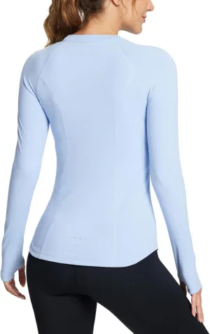 baleaf Women's Long Sleeve Workout Tops Compression Running Shirts Fitted Athletic Warm Thumbholes Quick Dry Yoga