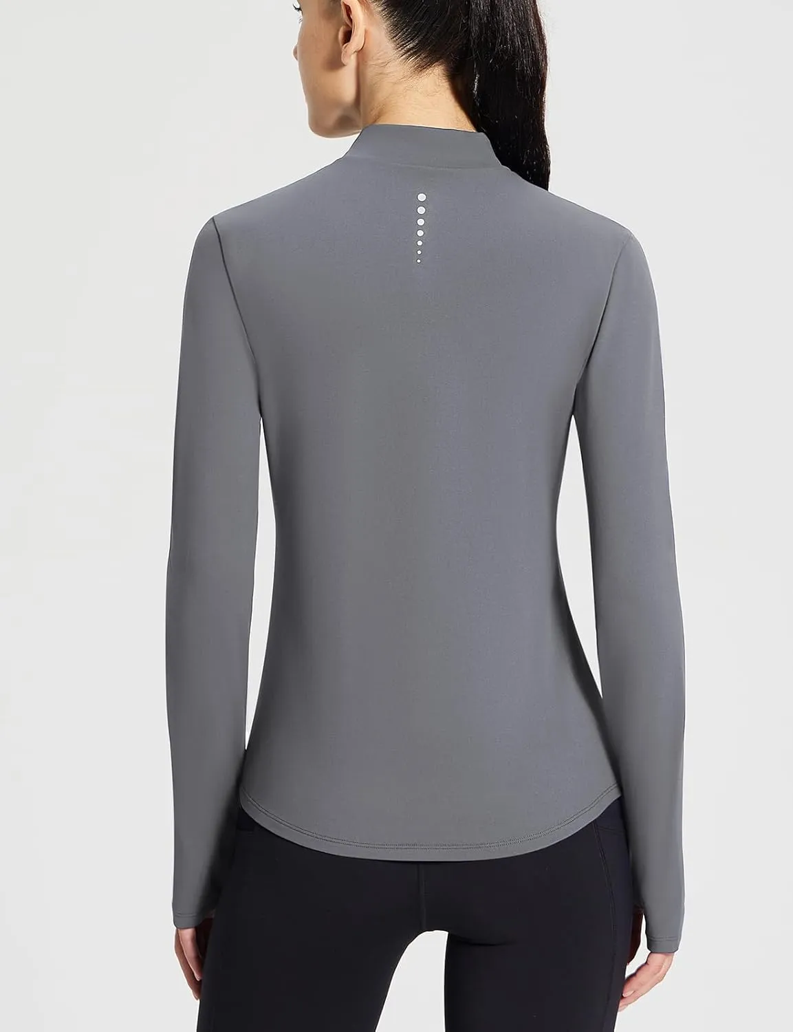 baleaf Women's Thermal Long Sleeve Shirts Fleece Turtleneck Top Warm Undershirts with Detachable Neck Gaiter Thumbholes