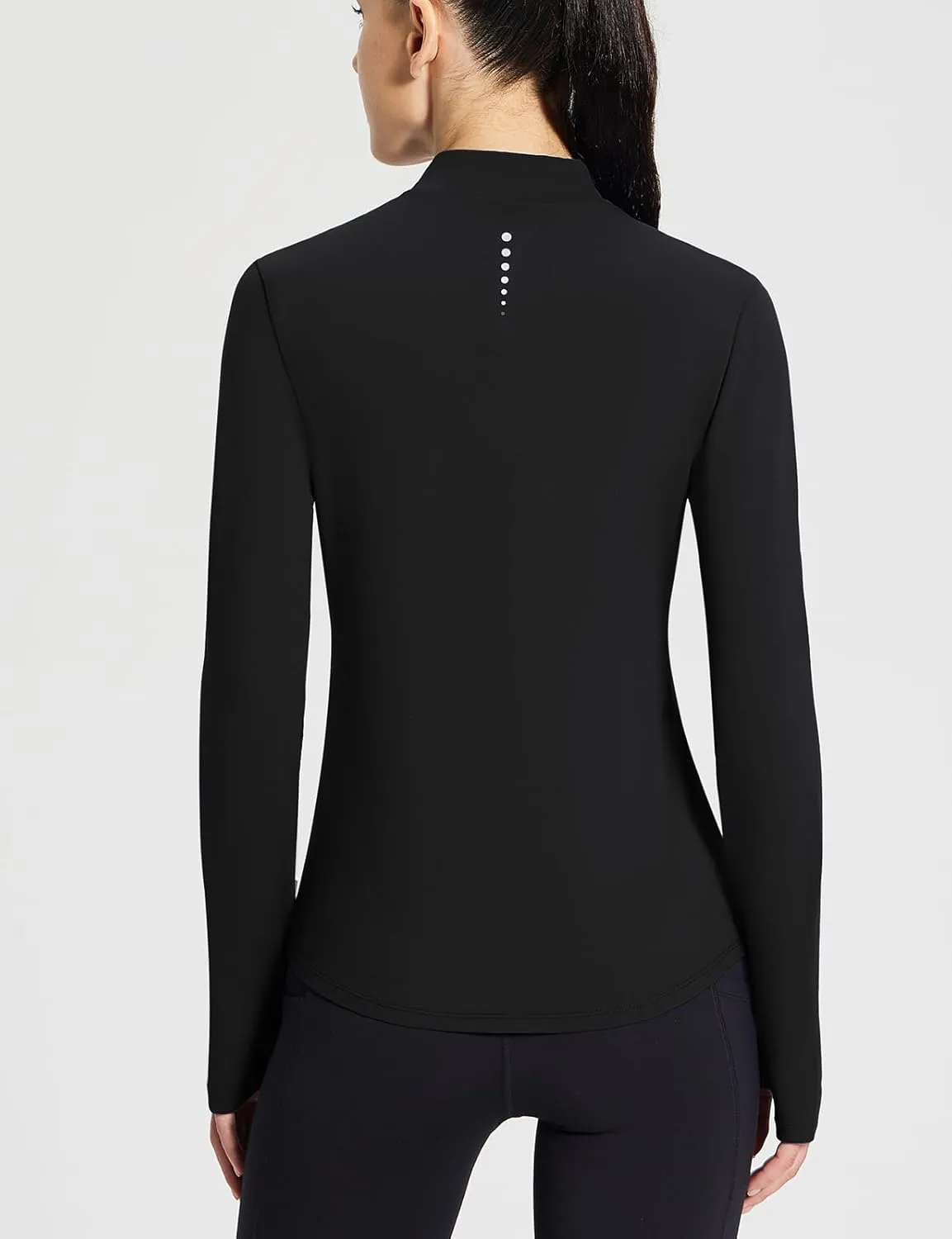 baleaf Women's Thermal Long Sleeve Shirts Fleece Turtleneck Top Warm Undershirts with Detachable Neck Gaiter Thumbholes