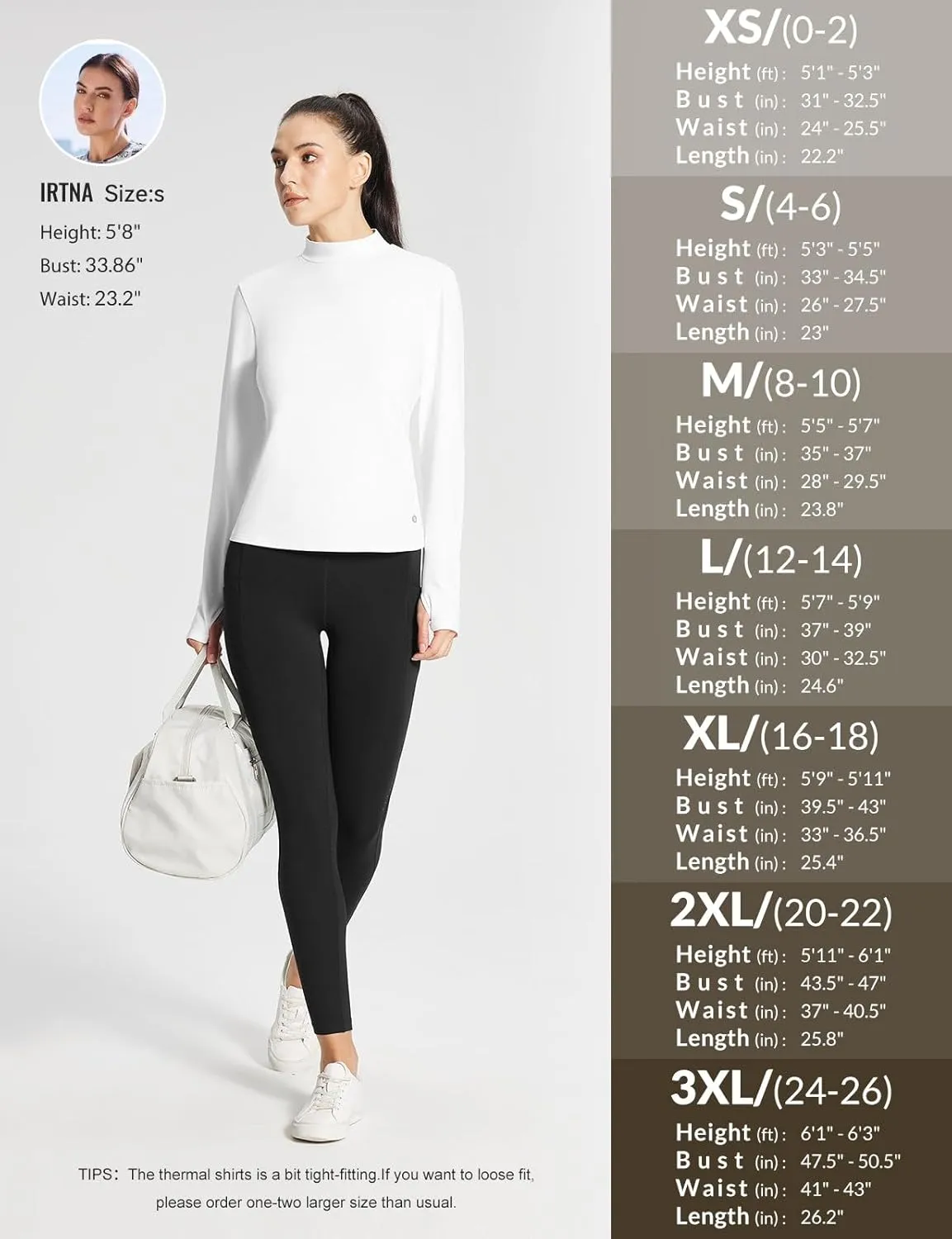 baleaf Women's Thermal Long Sleeve Shirts Fleece Turtleneck Top Warm Undershirts with Detachable Neck Gaiter Thumbholes