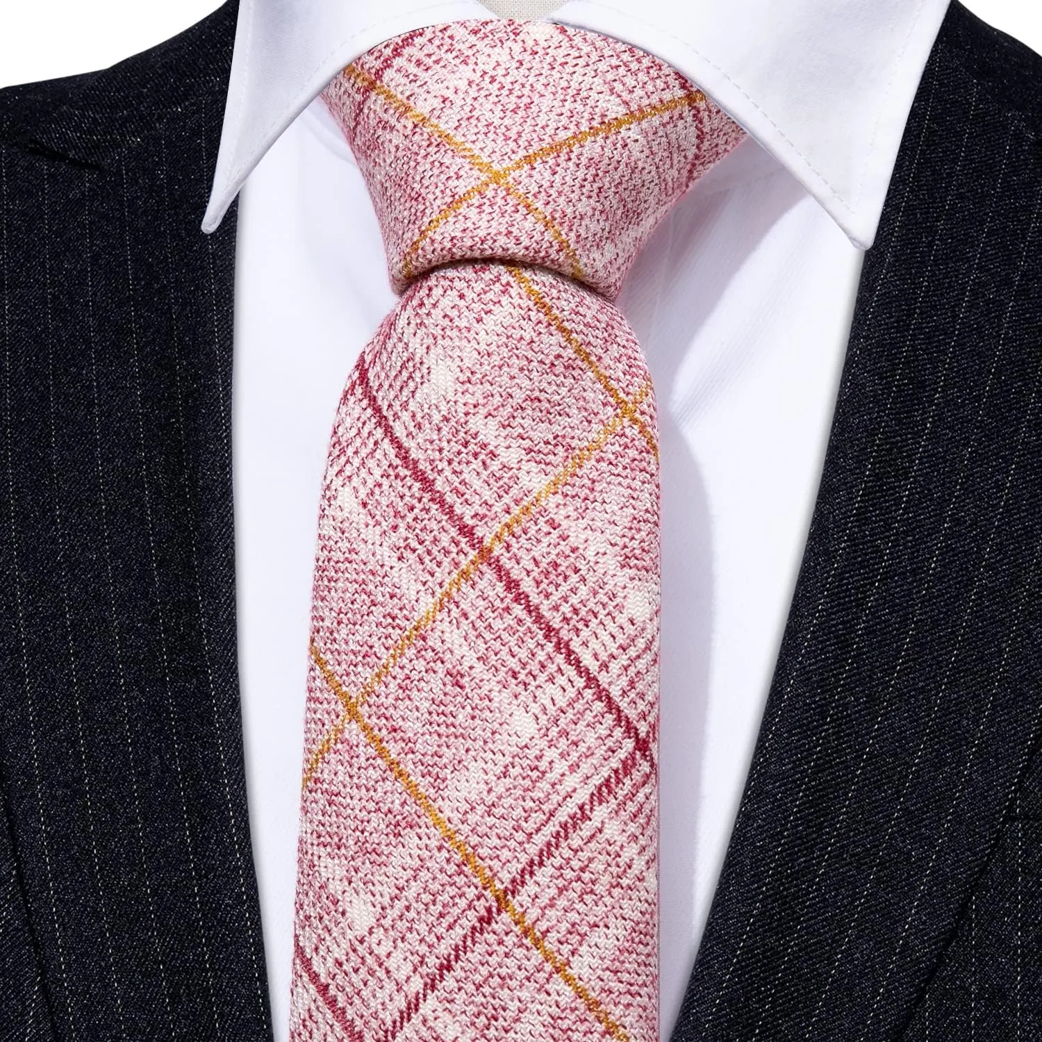 Barry.Wang Mens Plaid Suit Waistcoat Wool Blend Tailored Collar 3 Pocket Check Vest Formal/Leisure