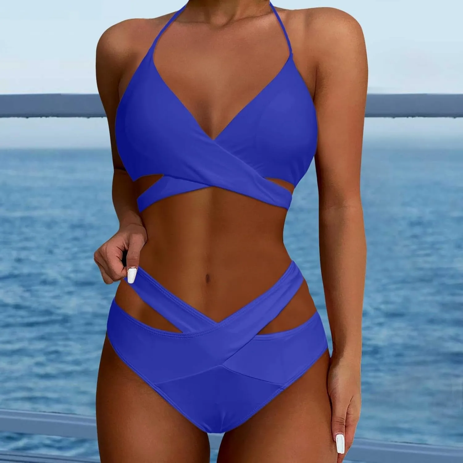 Bathing Suit for Women Camisole Crisscross Bikini Push Up Two Piece High Waisted Cool Western Womens Swimsuits Bikini