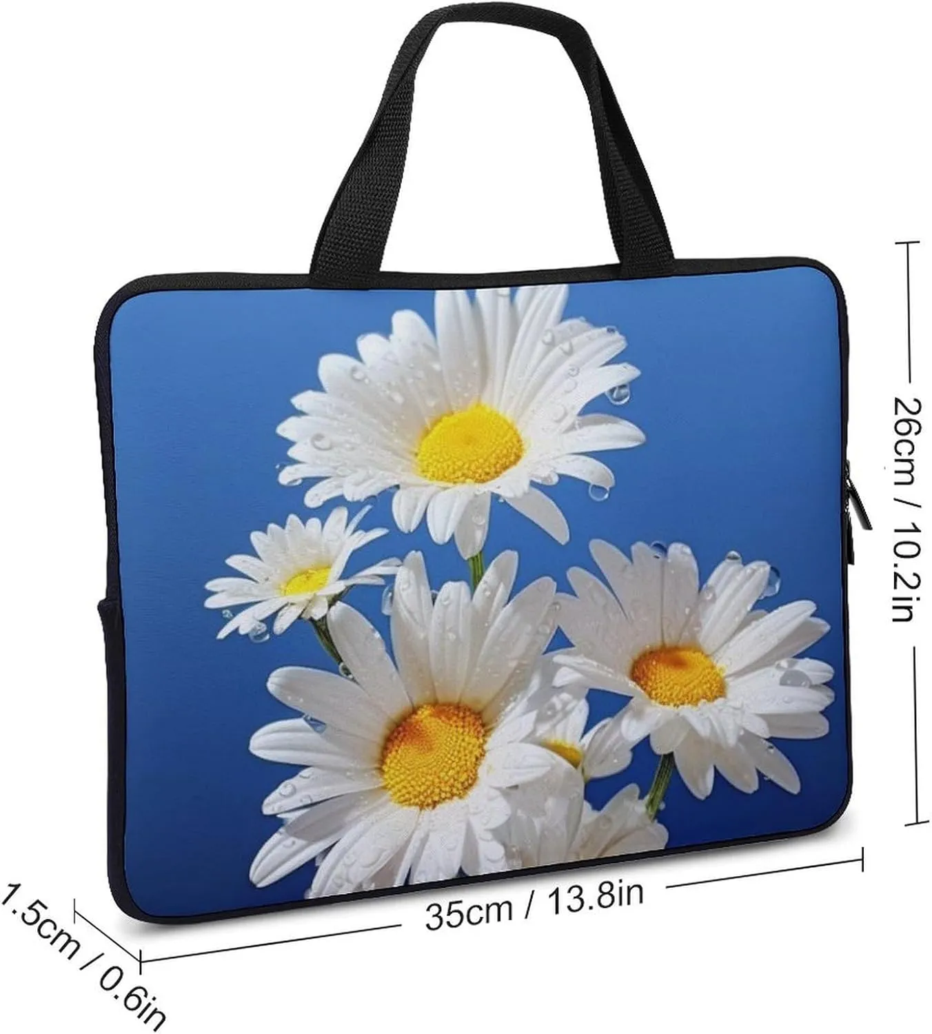 Beautiful Daisy Laptop Bag Durable Laptop Sleeve Water-Resistant Notebook Bag for Computer Or Tablet