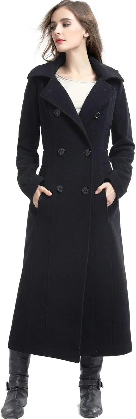 BGSD Women Mariel Wool Blend Hooded Long Walking Coat (Also available in Plus Size and Petite)