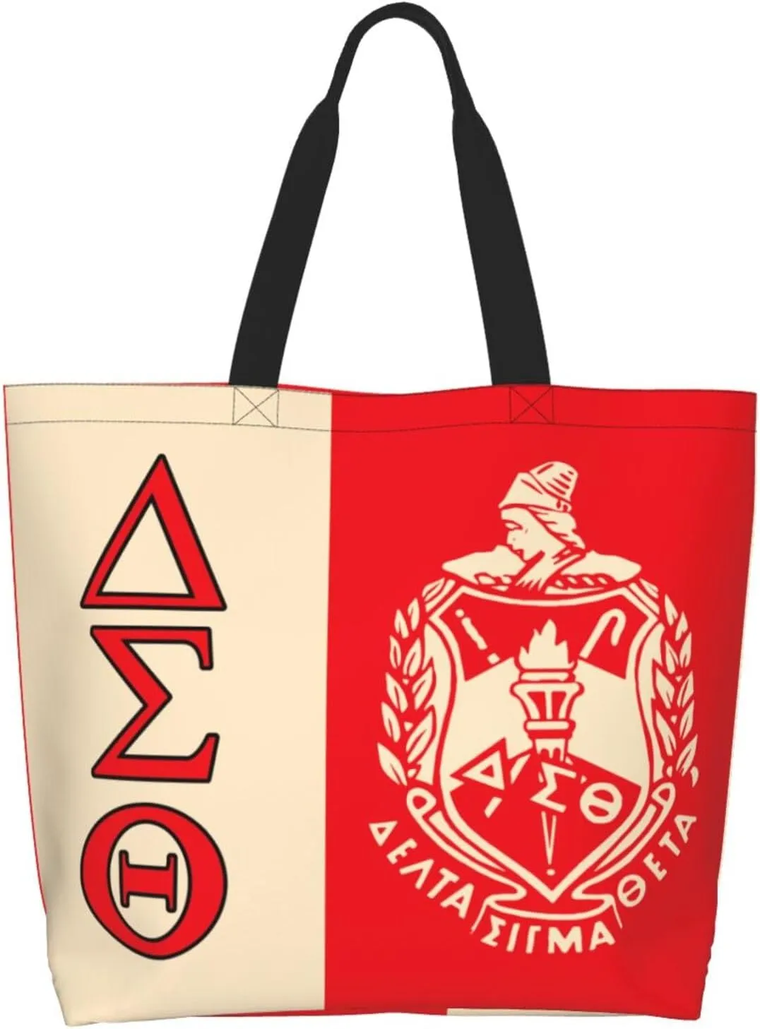 Big Little Sorority Gifts Paraphernalia for Women, Large Capacity Shopping Tote Bag, Water-Resistant Material