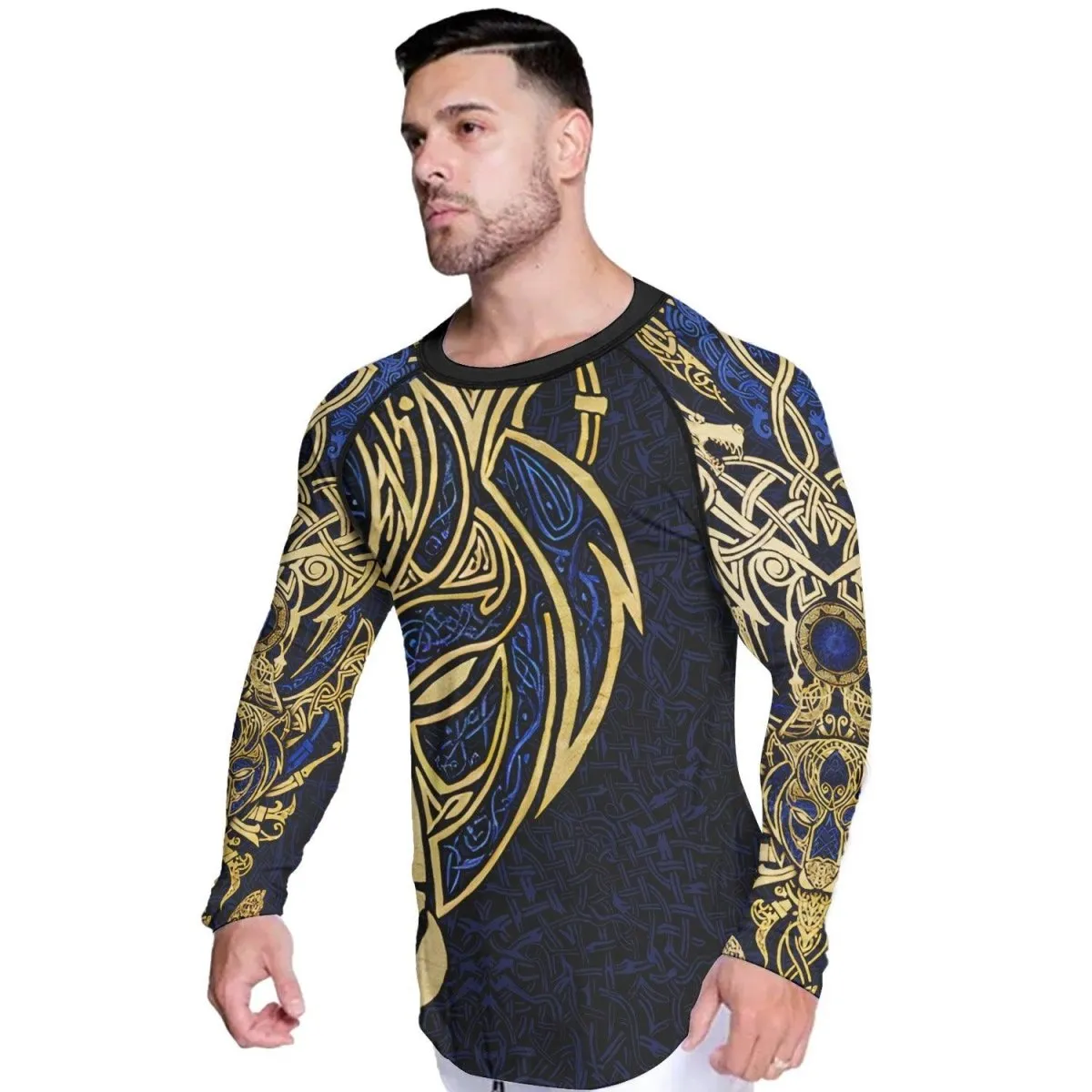 Bjrn Viking Lion King Men's Long Sleeve Rash Guard