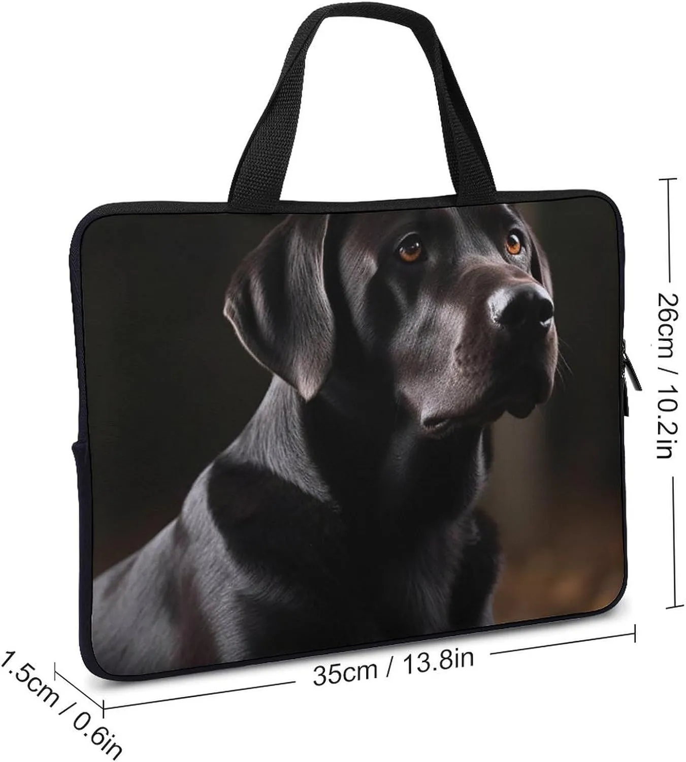 Black Labrador Laptop Bag Durable Laptop Sleeve Water-Resistant Notebook Bag for Computer Or Tablet