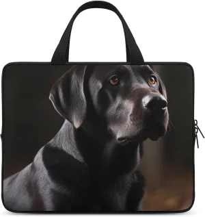 Black Labrador Laptop Bag Durable Laptop Sleeve Water-Resistant Notebook Bag for Computer Or Tablet
