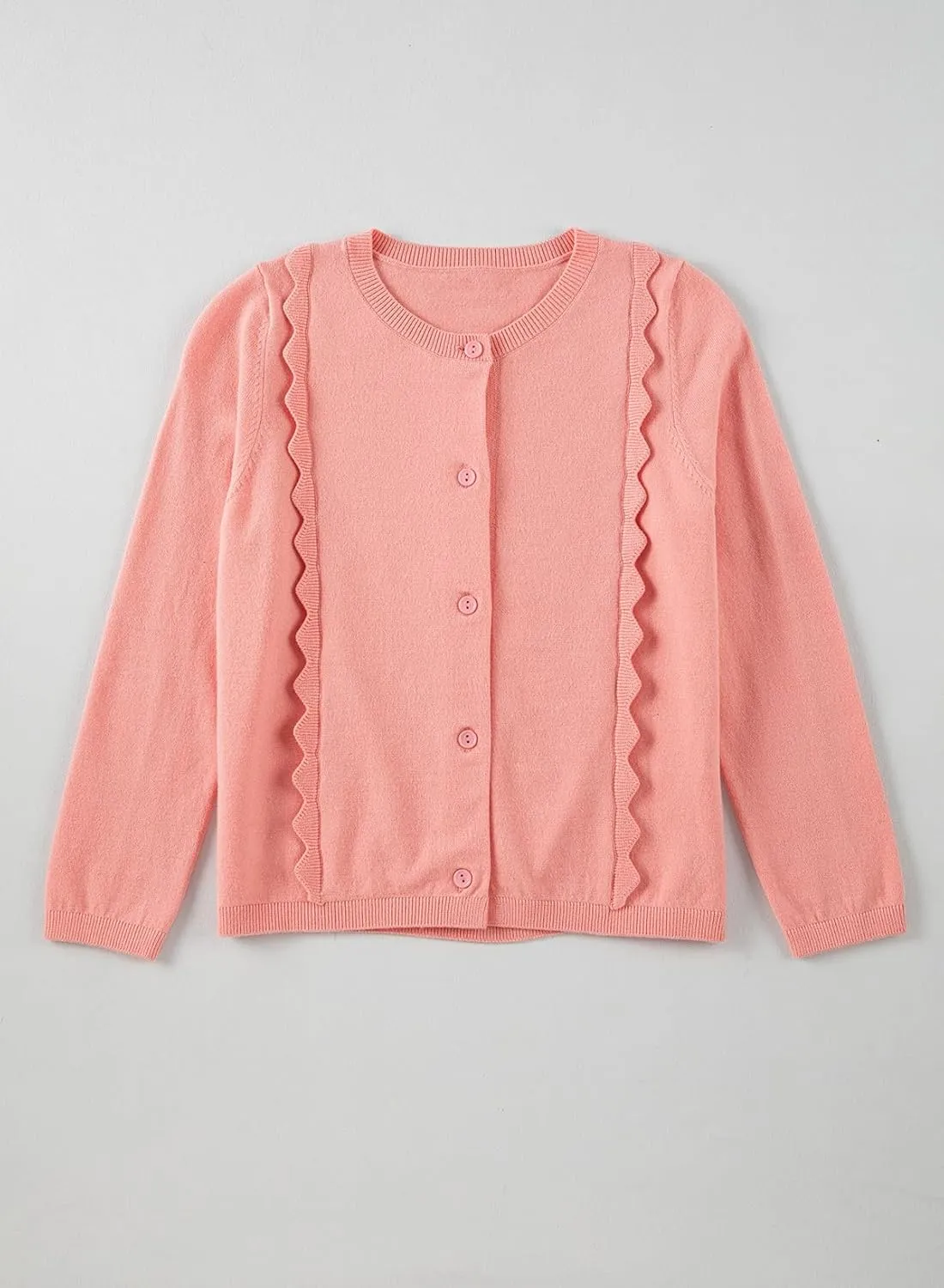blibean Girls School Sweaters Uniforms Cardigan Kids Ruffles Tops Size 6-15 Years