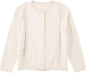 blibean Girls School Sweaters Uniforms Cardigan Kids Ruffles Tops Size 6-15 Years