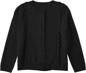 blibean Girls School Sweaters Uniforms Cardigan Kids Ruffles Tops Size 6-15 Years