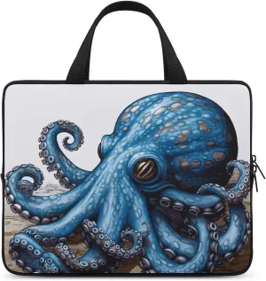 Blue Octopus Laptop Bag Durable Laptop Sleeve Water-Resistant Notebook Bag for Computer Or Tablet