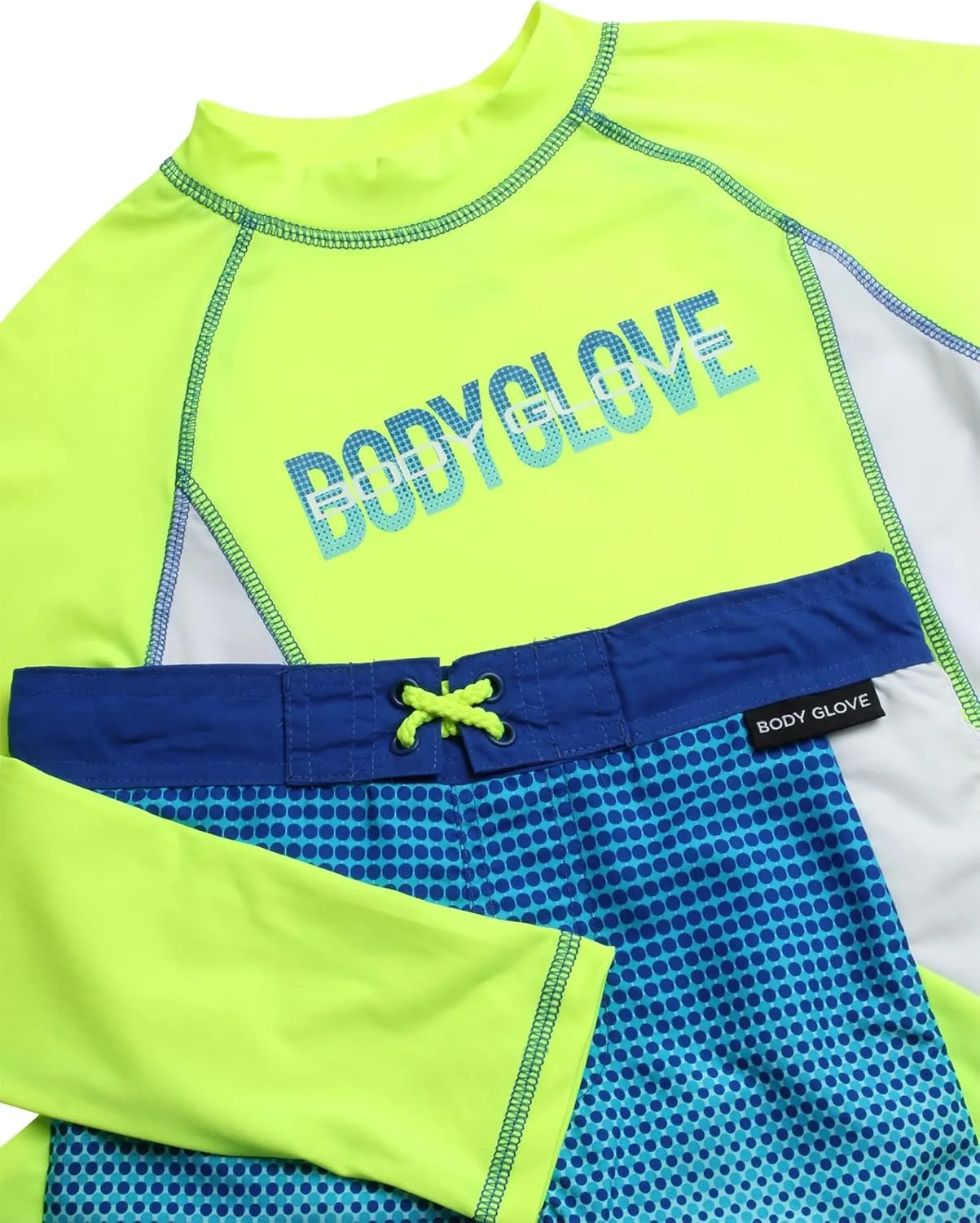 Body Glove Boys' Rash Guard Swim Set - 2 Piece UPF 50  Swim Shirt and Bathing Suit Trunk for Boys (4-12)