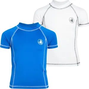 Body Glove Boys Swim Shirt - 2 Pack UPF 50  Quick Dry Sun Protection Short Sleeve Rash Guard for Boys Kids Swimwear (2T-14)