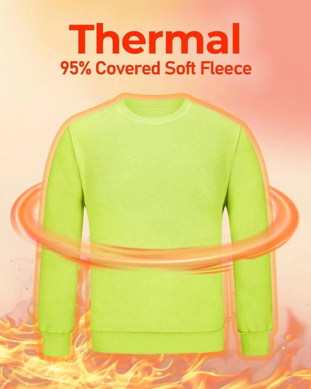 Boladeci Men's Crewneck Sweatshirt Fleece Lined Long Sleeve No Hood Winter Thermal Workout Casual Pullover Sweat-Shirts